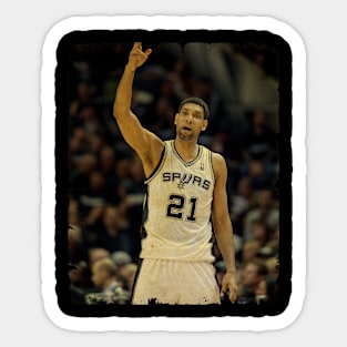 Tim Duncan - Vintage Design Of Basketball Sticker